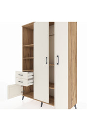 Hyperion Dolap 5 Raflı 2 Çekmeceli Tek Askılı 132x44x195 Çam-Aytaşı/Aytaşı