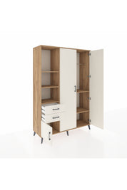 Hyperion Dolap 5 Raflı 2 Çekmeceli Tek Askılı 132x44x195 Çam-Aytaşı/Aytaşı