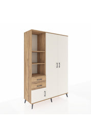 Hyperion Dolap 5 Raflı 2 Çekmeceli Tek Askılı 132x44x195 Çam-Aytaşı/Çam