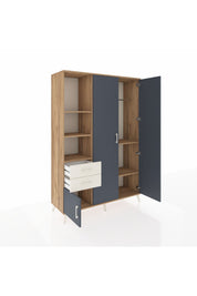 Hyperion Dolap 5 Raflı 2 Çekmeceli Tek Askılı 132x44x195 Çam-Antrasit/Aytaşı