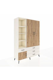 Hyperion Dolap 5 Raflı 4 Çekmeceli Tek Askılı 132x44x195 Aytaşı-Çam/Aytaşı
