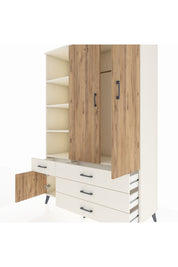 Hyperion Dolap 5 Raflı 4 Çekmeceli Tek Askılı 132x44x195 Aytaşı-Çam/Aytaşı