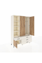 Hyperion Dolap 5 Raflı 4 Çekmeceli Tek Askılı 132x44x195 Aytaşı-Çam/Aytaşı