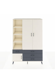 Hyperion Dolap 5 Raflı 4 Çekmeceli Tek Askılı 132x44x195 Aytaşı-Aytaşı/Antrasit