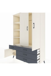 Hyperion Dolap 5 Raflı 4 Çekmeceli Tek Askılı 132x44x195 Aytaşı-Aytaşı/Antrasit