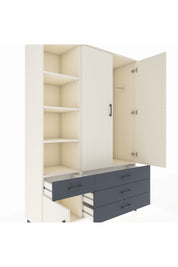 Hyperion Dolap 5 Raflı 4 Çekmeceli Tek Askılı 132x44x195 Aytaşı-Aytaşı/Antrasit