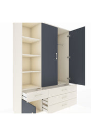 Hyperion Dolap 5 Raflı 4 Çekmeceli Tek Askılı 132x44x195 Aytaşı-Antrasit/Aytaşı