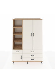 Hyperion Dolap 5 Raflı 4 Çekmeceli Tek Askılı 132x44x195 Çam-Aytaşı/Aytaşı
