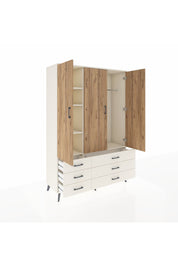 Hyperion Dolap 5 Raflı 6 Çekmeceli Tek Askılı 132x44x195 Aytaşı-Çam/Aytaşı