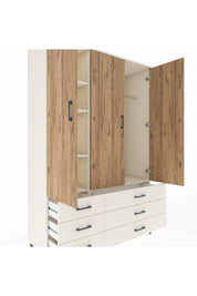 Hyperion Dolap 5 Raflı 6 Çekmeceli Tek Askılı 132x44x195 Aytaşı-Çam/Aytaşı