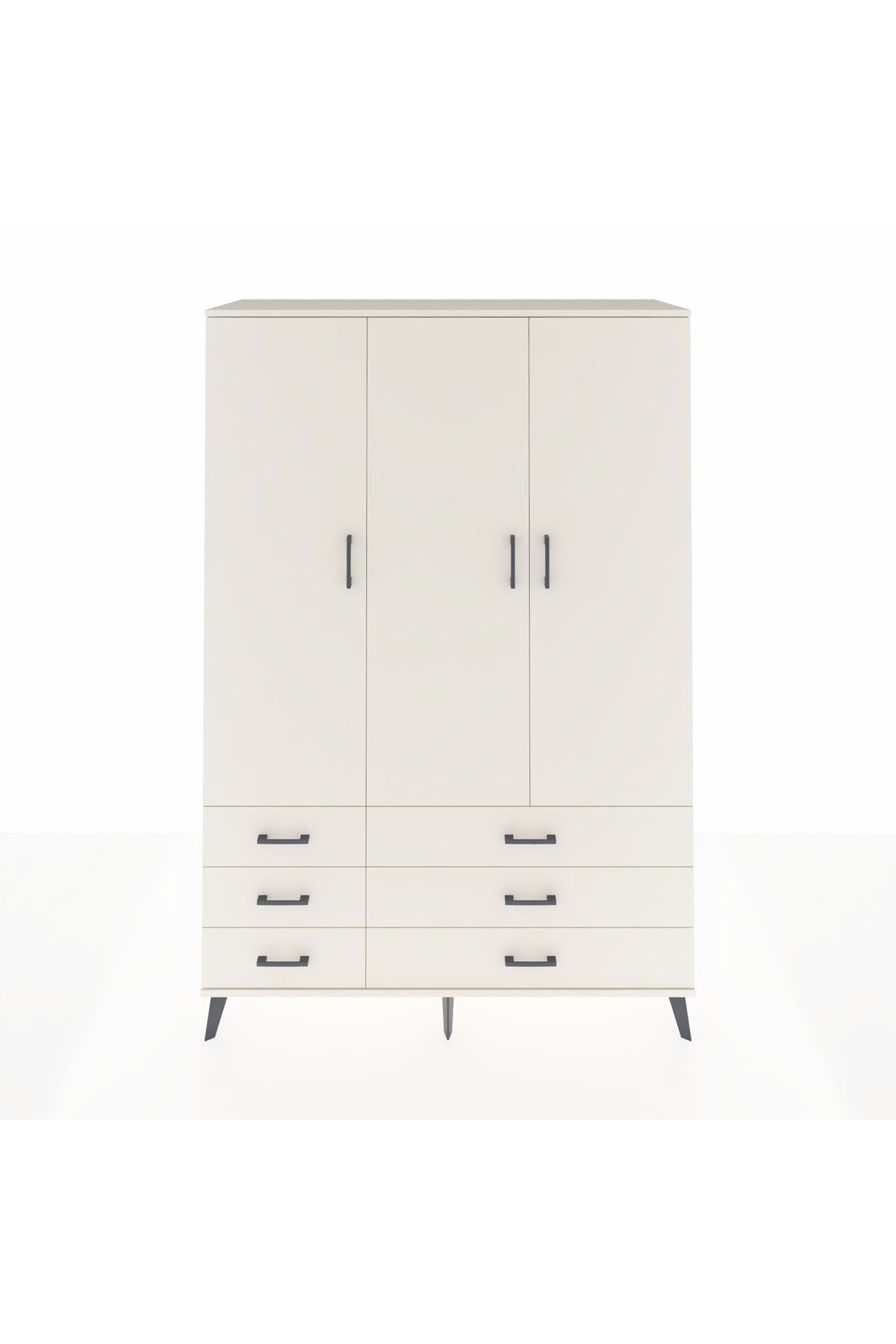 Hyperion Dolap 5 Raflı 6 Çekmeceli Tek Askılı 132x44x195 Aytaşı-Aytaşı/Aytaşı