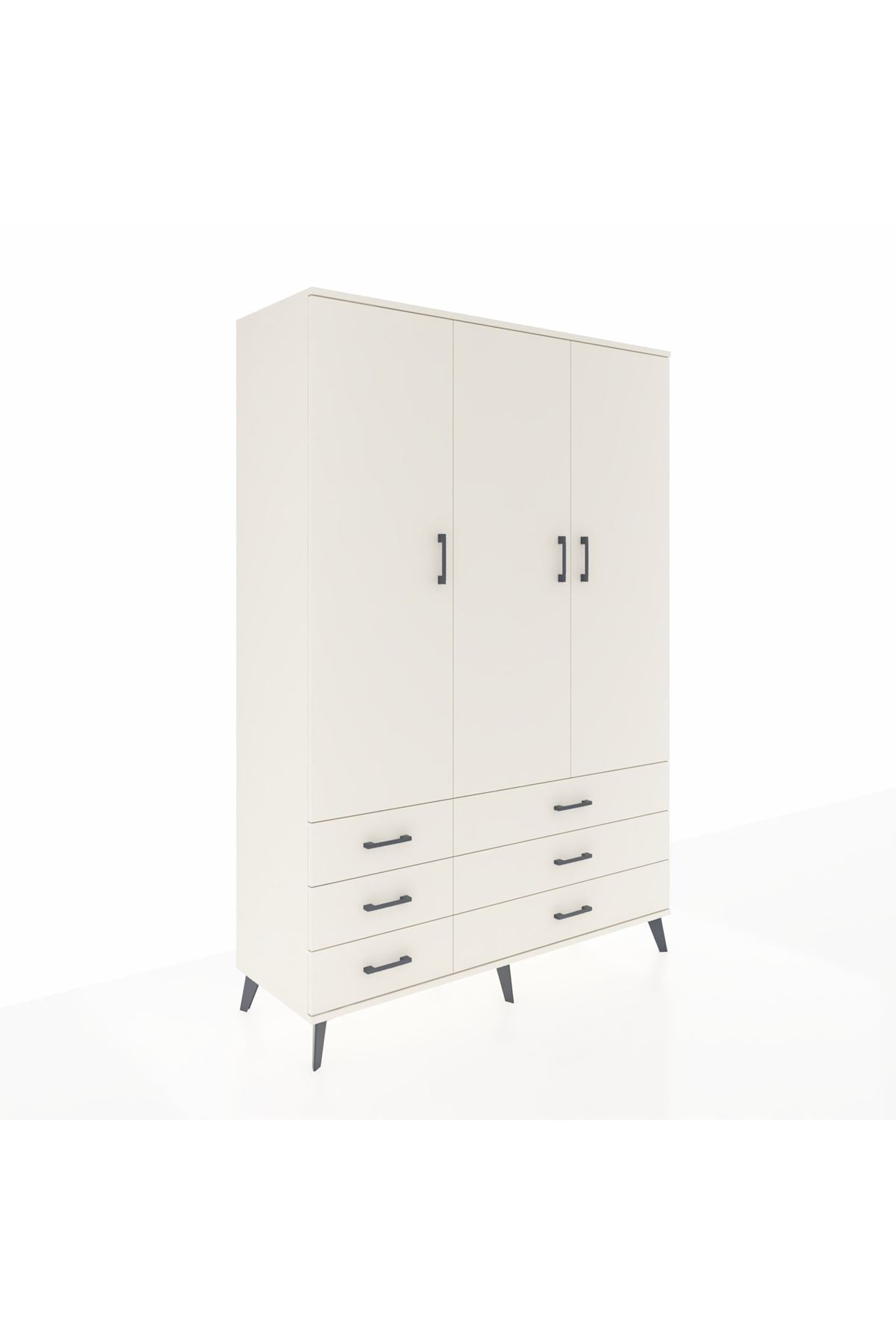 Hyperion Dolap 5 Raflı 6 Çekmeceli Tek Askılı 132x44x195 Aytaşı-Aytaşı/Aytaşı