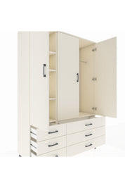 Hyperion Dolap 5 Raflı 6 Çekmeceli Tek Askılı 132x44x195 Aytaşı-Aytaşı/Aytaşı