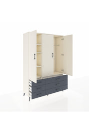 Hyperion Dolap 5 Raflı 6 Çekmeceli Tek Askılı 132x44x195 Aytaşı-Aytaşı/Antrasit