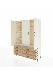 Hyperion Dolap 5 Raflı 6 Çekmeceli Tek Askılı 132x44x195 Aytaşı-Aytaşı/Çam