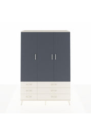 Hyperion Dolap 5 Raflı 6 Çekmeceli Tek Askılı 132x44x195 Aytaşı-Antrasit/Aytaşı