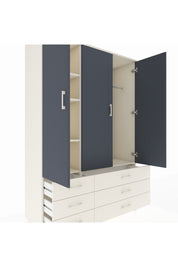 Hyperion Dolap 5 Raflı 6 Çekmeceli Tek Askılı 132x44x195 Aytaşı-Antrasit/Aytaşı