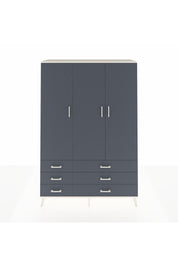 Hyperion Dolap 5 Raflı 6 Çekmeceli Tek Askılı 132x44x195 Aytaşı-Antrasit/Antrasit