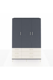 Hyperion Dolap 5 Raflı 6 Çekmeceli Tek Askılı 132x44x195 Antrasit-Antrasit/Aytaşı