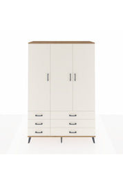 Hyperion Dolap 5 Raflı 6 Çekmeceli Tek Askılı 132x44x195 Çam-Aytaşı/Aytaşı