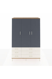 Hyperion Dolap 5 Raflı 6 Çekmeceli Tek Askılı 132x44x195 Çam-Antrasit/Aytaşı