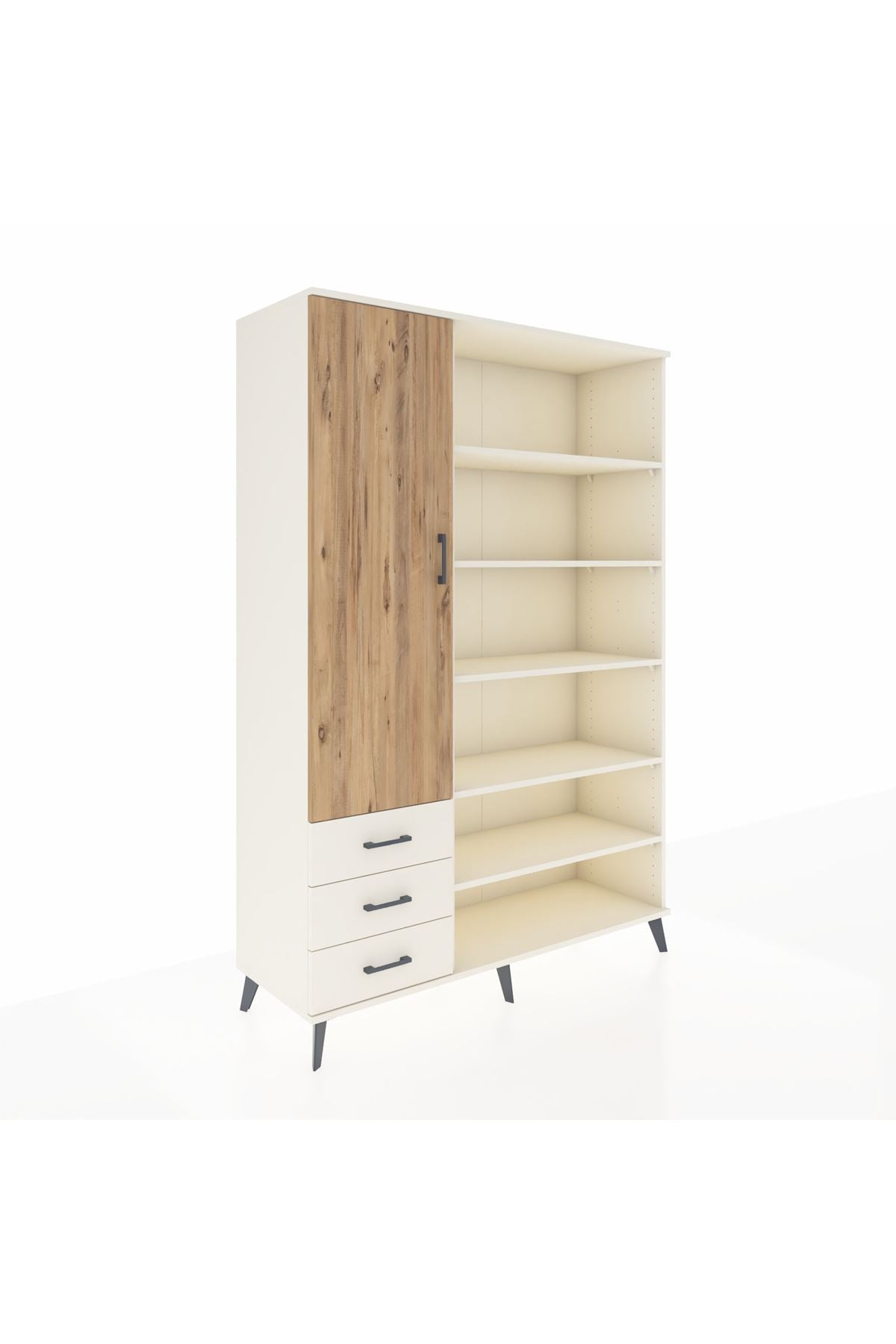 Hyperion Dolap 9 Raflı 3 Çekmeceli 3 Kapaklı 132x44x195 Aytaşı-Çam/Aytaşı