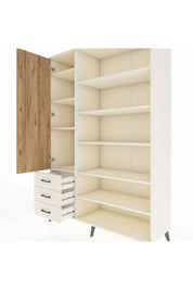 Hyperion Dolap 9 Raflı 3 Çekmeceli 3 Kapaklı 132x44x195 Aytaşı-Çam/Aytaşı