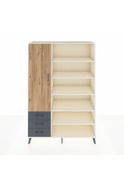 Hyperion Dolap 9 Raflı 3 Çekmeceli 3 Kapaklı 132x44x195 Aytaşı-Çam/Antrasit