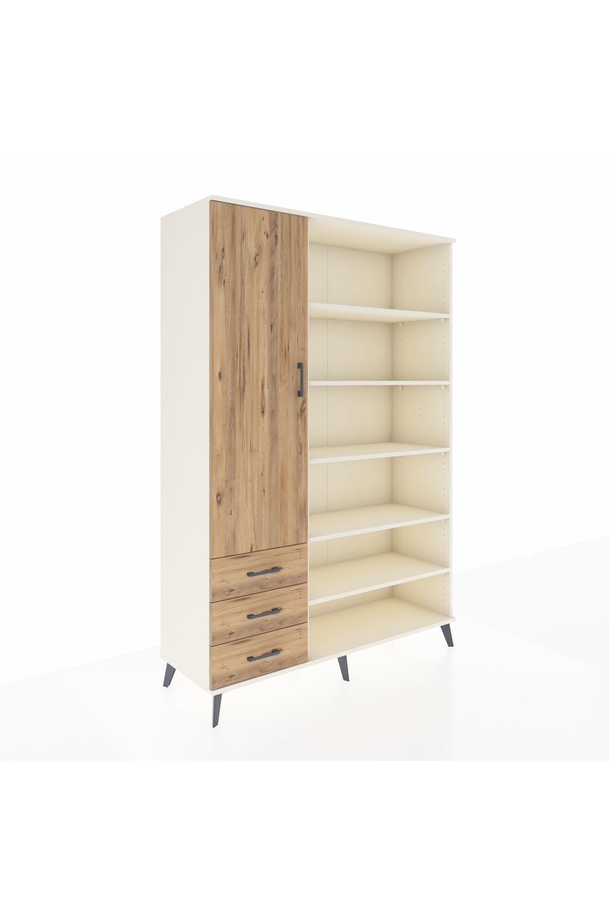 Hyperion Dolap 9 Raflı 3 Çekmeceli 3 Kapaklı 132x44x195 Aytaşı-Çam/Çam