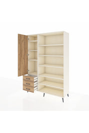 Hyperion Dolap 9 Raflı 3 Çekmeceli 3 Kapaklı 132x44x195 Aytaşı-Çam/Çam