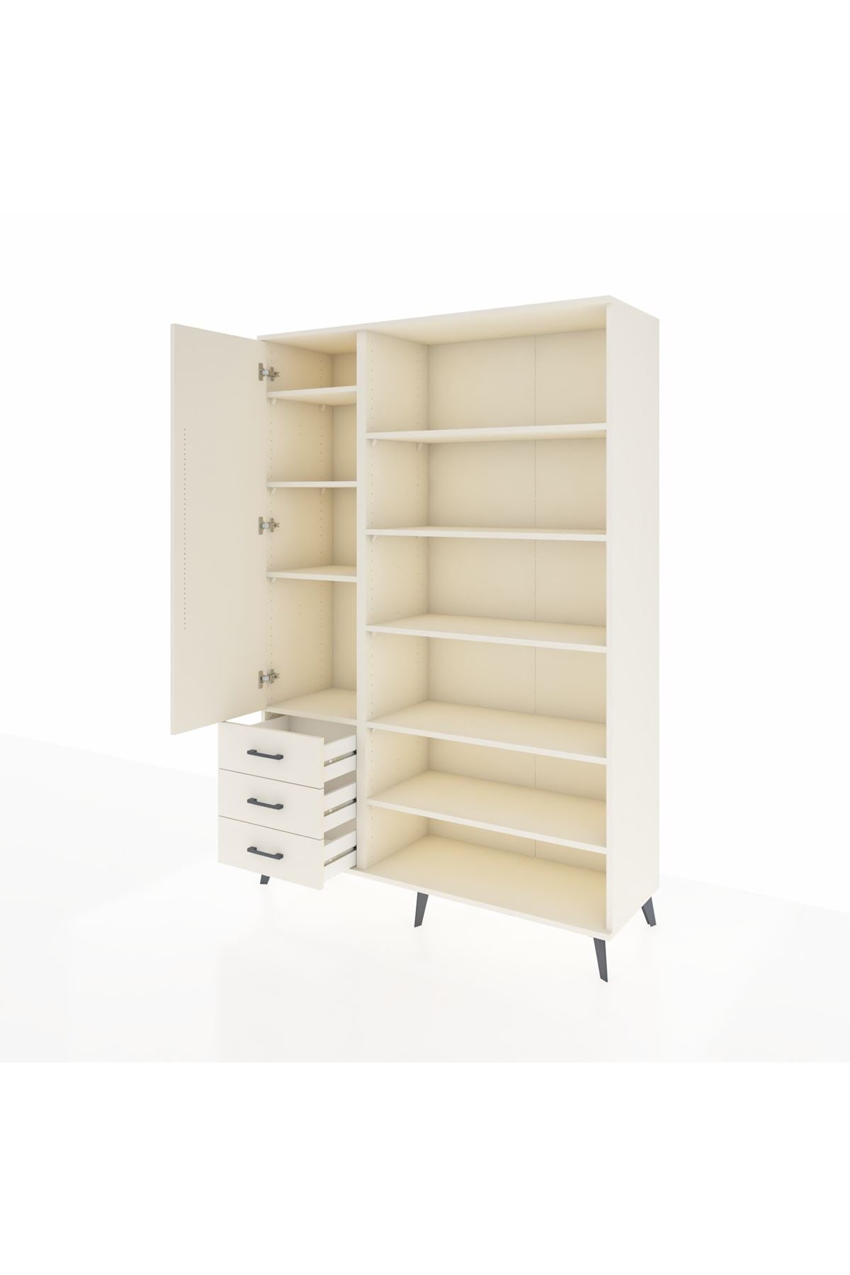 Hyperion Dolap 9 Raflı 3 Çekmeceli 3 Kapaklı 132x44x195 Aytaşı-Aytaşı/Aytaşı