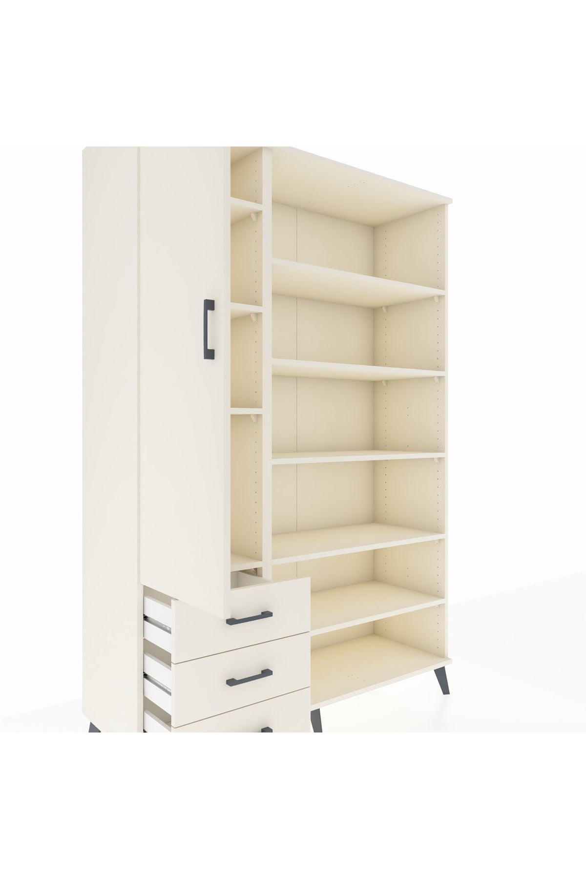 Hyperion Dolap 9 Raflı 3 Çekmeceli 3 Kapaklı 132x44x195 Aytaşı-Aytaşı/Aytaşı