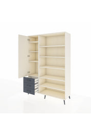 Hyperion Dolap 9 Raflı 3 Çekmeceli 3 Kapaklı 132x44x195 Aytaşı-Aytaşı/Antrasit