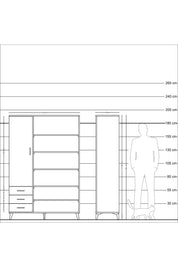 Hyperion Dolap 9 Raflı 3 Çekmeceli 3 Kapaklı 132x44x195 Aytaşı-Aytaşı/Antrasit
