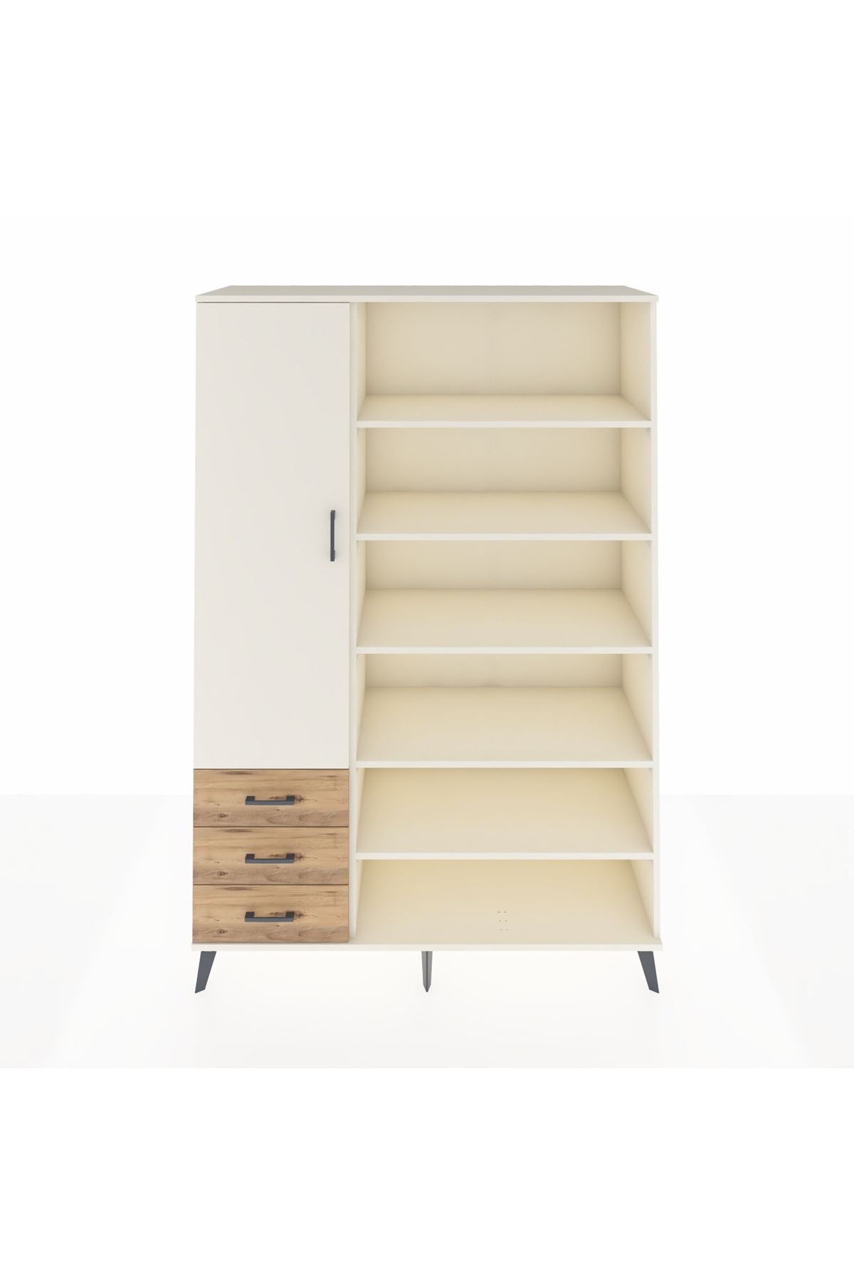 Hyperion Dolap 9 Raflı 3 Çekmeceli 3 Kapaklı 132x44x195 Aytaşı-Aytaşı/Çam