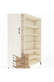 Hyperion Dolap 9 Raflı 3 Çekmeceli 3 Kapaklı 132x44x195 Aytaşı-Aytaşı/Çam