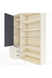 Hyperion Dolap 9 Raflı 3 Çekmeceli 3 Kapaklı 132x44x195 Aytaşı-Antrasit/Aytaşı