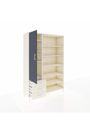 Hyperion Dolap 9 Raflı 3 Çekmeceli 3 Kapaklı 132x44x195 Aytaşı-Antrasit/Aytaşı