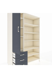 Hyperion Dolap 9 Raflı 3 Çekmeceli 3 Kapaklı 132x44x195 Aytaşı-Antrasit/Antrasit