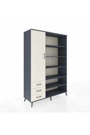 Hyperion Dolap 9 Raflı 3 Çekmeceli 3 Kapaklı 132x44x195 Antrasit-Aytaşı/Aytaşı