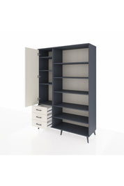 Hyperion Dolap 9 Raflı 3 Çekmeceli 3 Kapaklı 132x44x195 Antrasit-Aytaşı/Aytaşı