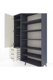 Hyperion Dolap 9 Raflı 3 Çekmeceli 3 Kapaklı 132x44x195 Antrasit-Aytaşı/Aytaşı