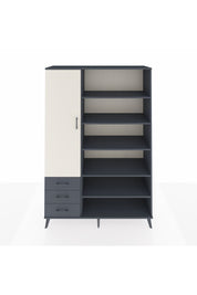 Hyperion Dolap 9 Raflı 3 Çekmeceli 3 Kapaklı 132x44x195 Antrasit-Aytaşı/Antrasit