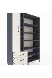 Hyperion Dolap 9 Raflı 3 Çekmeceli 3 Kapaklı 132x44x195 Antrasit-Aytaşı/Aytaşı