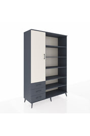 Hyperion Dolap 9 Raflı 3 Çekmeceli 3 Kapaklı 132x44x195 Antrasit-Aytaşı/Antrasit