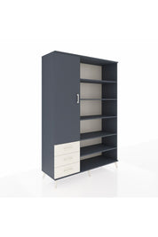 Hyperion Dolap 9 Raflı 3 Çekmeceli 3 Kapaklı 132x44x195 Antrasit-Antrasit/Aytaşı