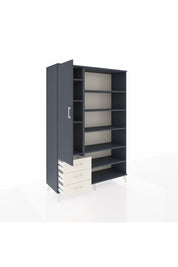 Hyperion Dolap 9 Raflı 3 Çekmeceli 3 Kapaklı 132x44x195 Antrasit-Antrasit/Aytaşı