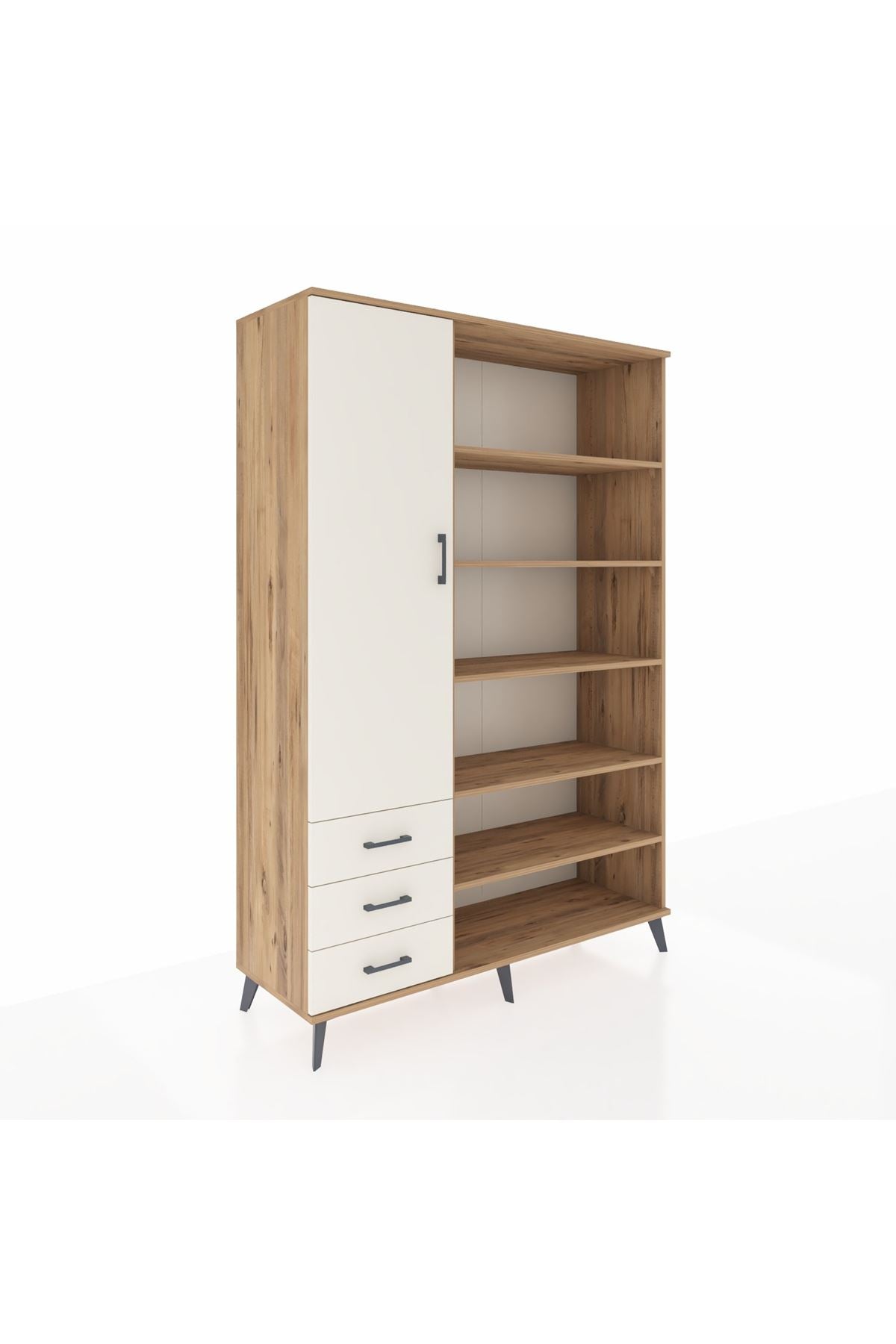 Hyperion Dolap 9 Raflı 3 Çekmeceli 3 Kapaklı 132x44x195 Çam-Aytaşı/Aytaşı