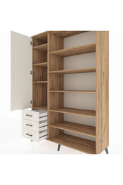 Hyperion Dolap 9 Raflı 3 Çekmeceli 3 Kapaklı 132x44x195 Çam-Aytaşı/Aytaşı