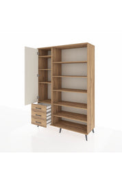 Hyperion Dolap 9 Raflı 3 Çekmeceli 3 Kapaklı 132x44x195 Çam-Aytaşı/Çam